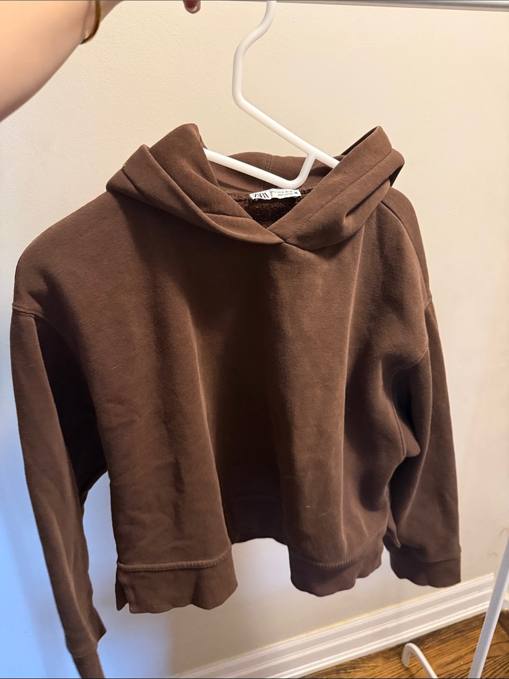 ZARA Cozy Brown Women's Hooded Sweatshirt